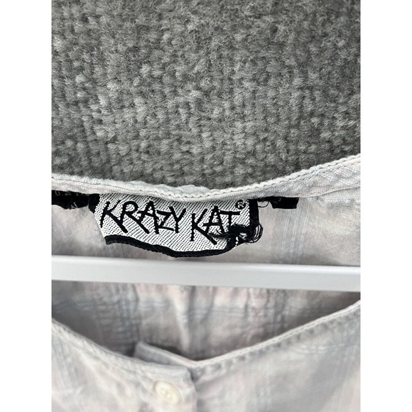 Krazy Kat Plaid‎ Sleeveless Cropped Popover Tank Top Womens Size Small Y2K Pink - Picture 3 of 7